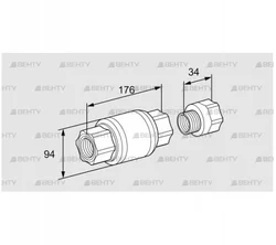 GRSF 50R (03150676) Обратный клапан с пламяпреградителем Kromschroder