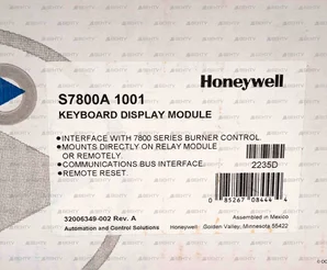 Дисплей Honeywell S7800A1001