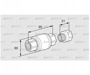 GRS 25R (03150669) Обратный газовый клапан Kromschroder